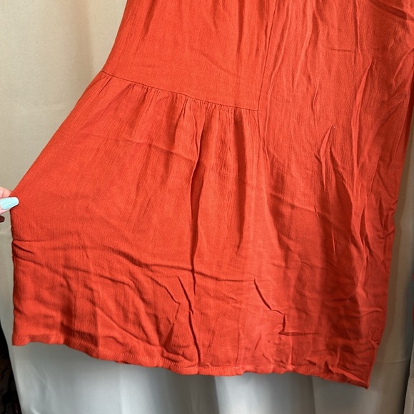 Simplee Burnt Orange Fall Comfy Ruffle Flare Comfort Pants Trousers NWT - Picture 2 of 5